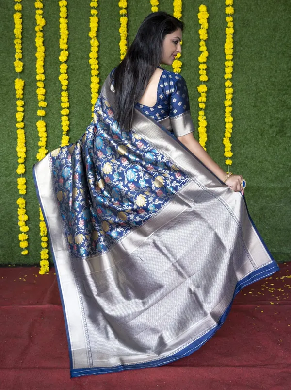 Navy_Blue_Handloom_Banarasi_Silk_Meena_Zari_Work_Saree_With_Rich_Pallu_And_Unstiched_Blouse_Piece.